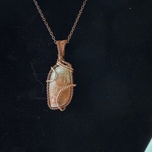 Elegant Fossilized Coral 🪸 Copper Wrapped Necklace